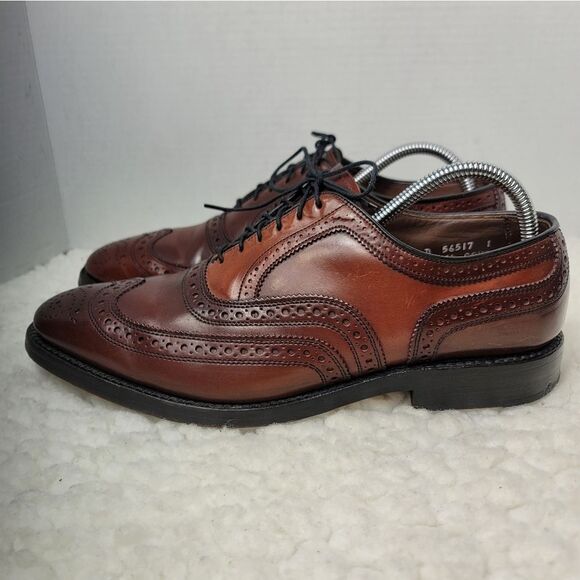 Allen Edmonds Cambridge Mens Shell Cordovan Shoes Size 9 Brown Wingtip Leather - Picture 3 of 11